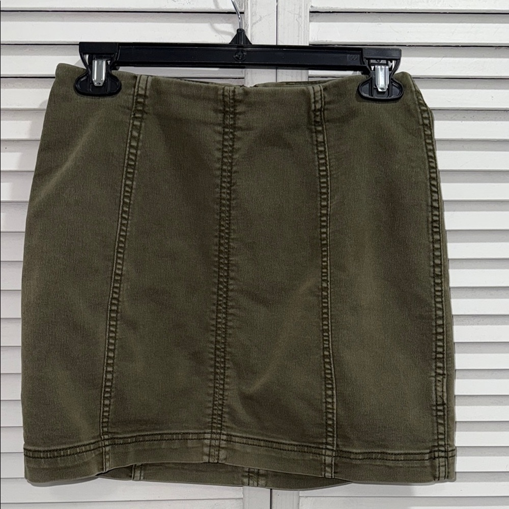 Free People Olive Mini Skirt